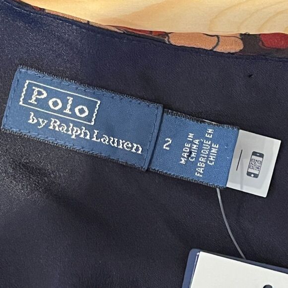 POLO Ralph Lauren One Sleeve Georgette Blouse Neck Tie NEW NWT $398 Size 2 - Picture 7 of 10